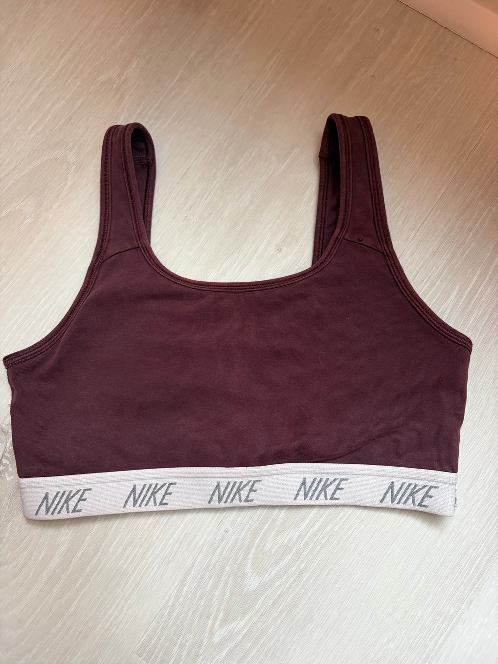 Nike Women's Maroon Sports Bra with Logo Band
